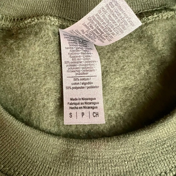 New Grateful Heart‎ Sweatshirt Olive Green Graphic Print Pullover Top Ladies S - Picture 7 of 8